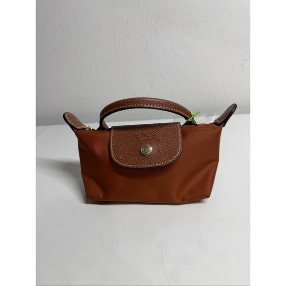 Longchamp Handbags - Longchamp Mini Le Pliage Cognac Brown Top Handle Bag + Strap